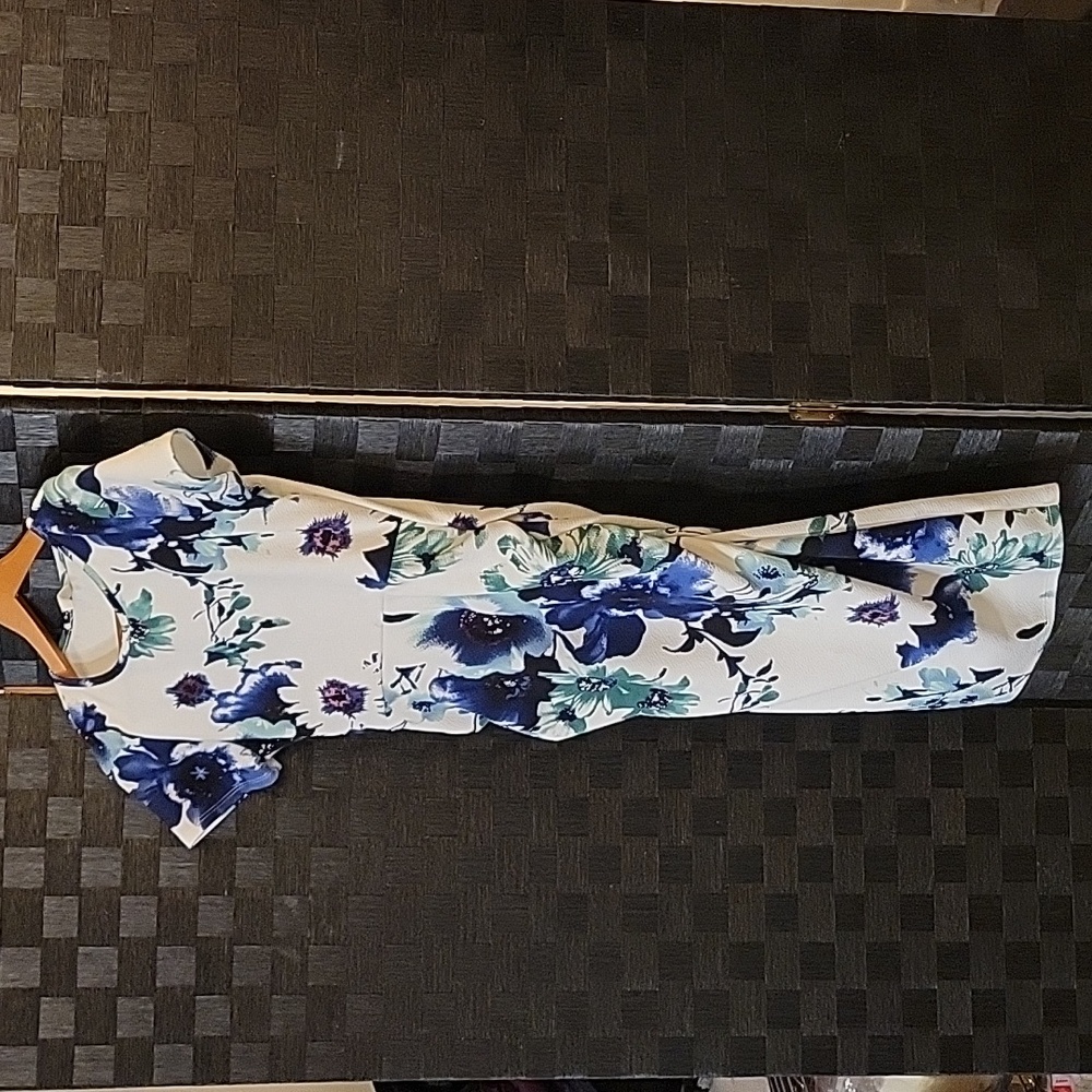 Blue Floral Fitted Pinkblush Maternity Dress